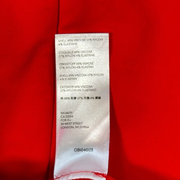 Anthropologie Mock Neck Ruffle Hem Top Women's Medium Red Sleeveless Knit Peplum - Picture 11 of 12